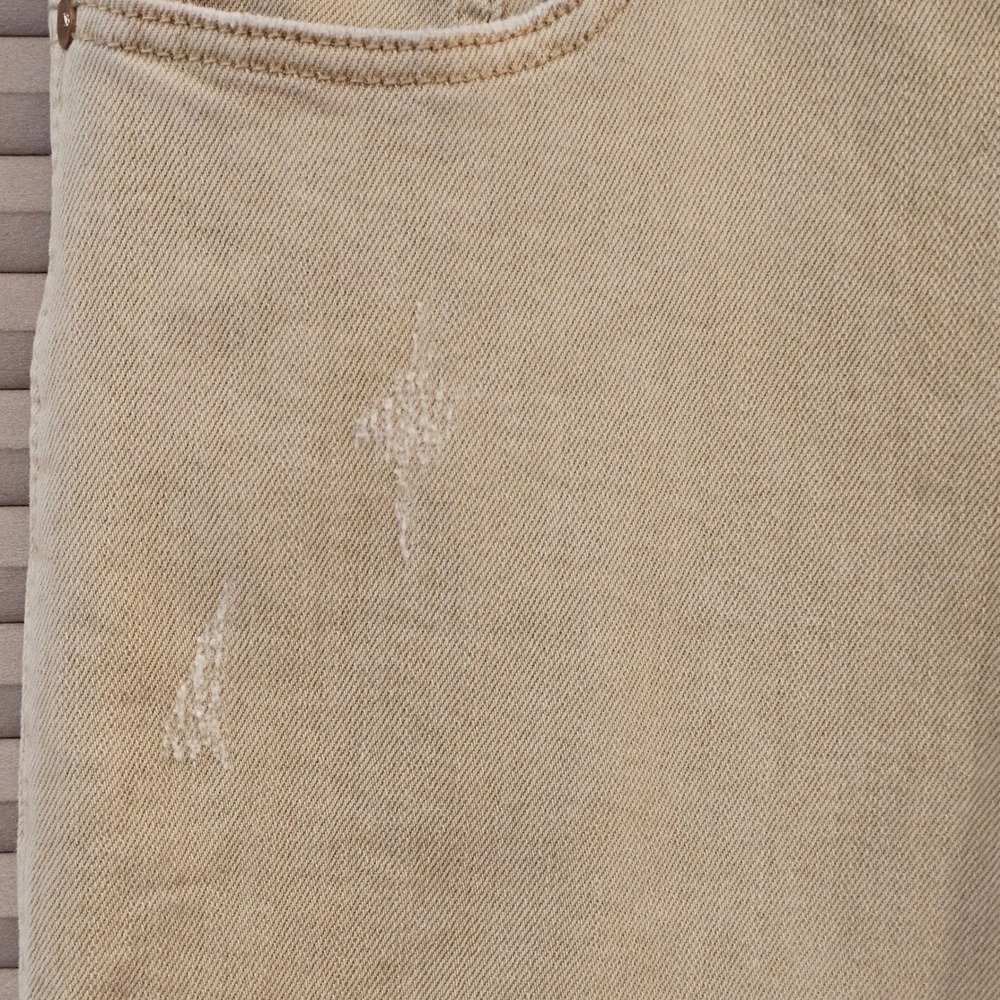 Judy Blue Womens Khaki Tan Garment Dyed Flare Jeans JB88504 13/31 Distressed - Picture 2 of 11